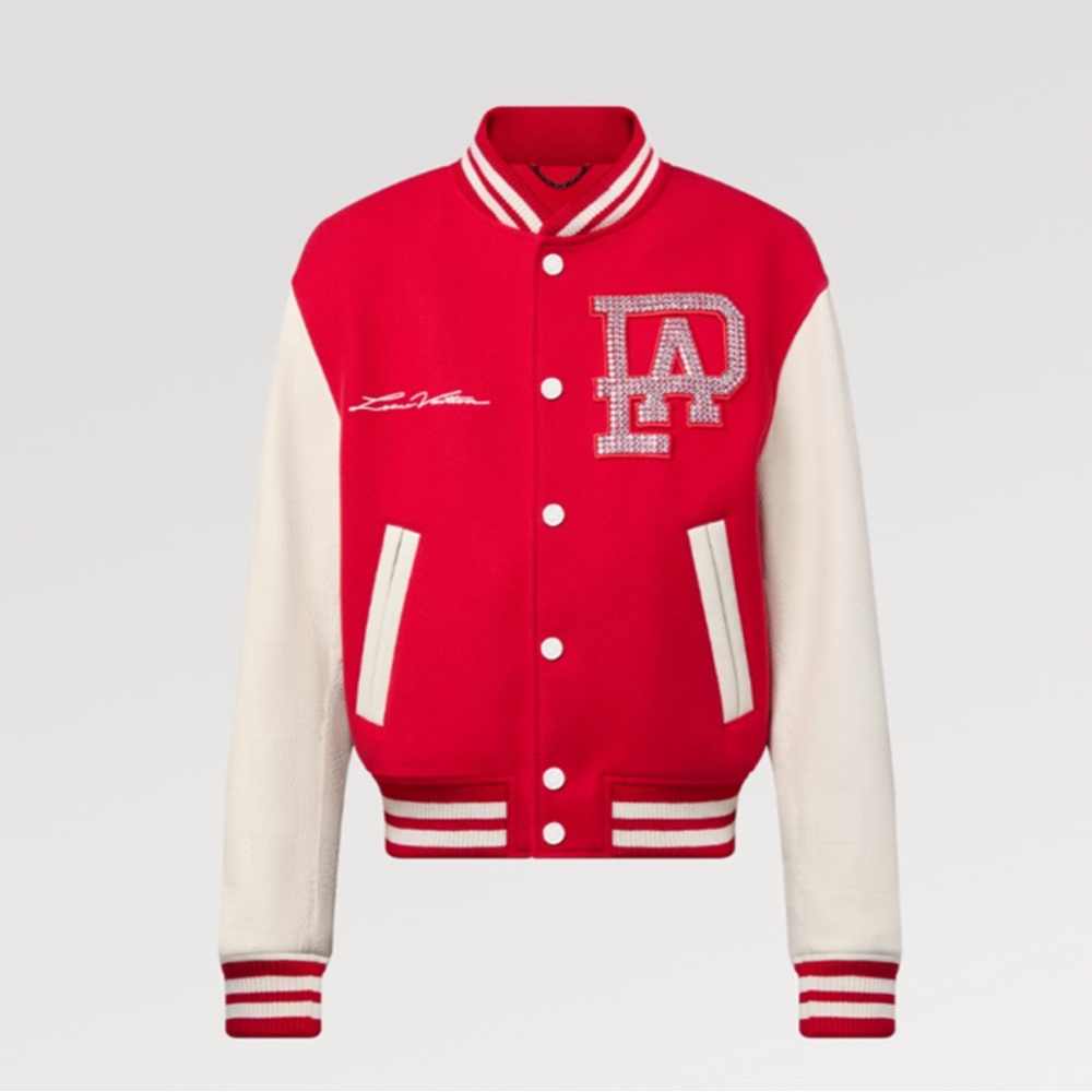Louis Vuitton Red and White Bomber Jacket